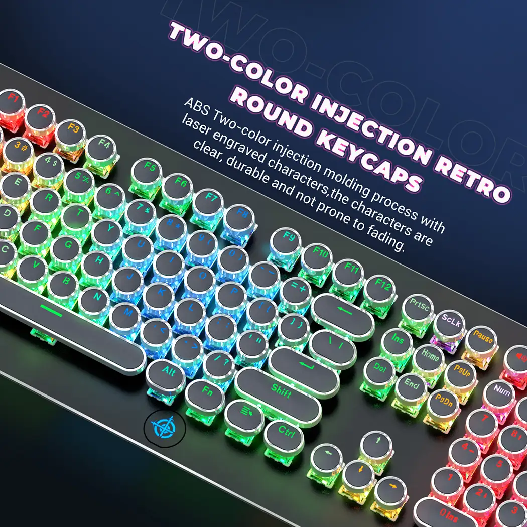 two-color injection retro round keycaps