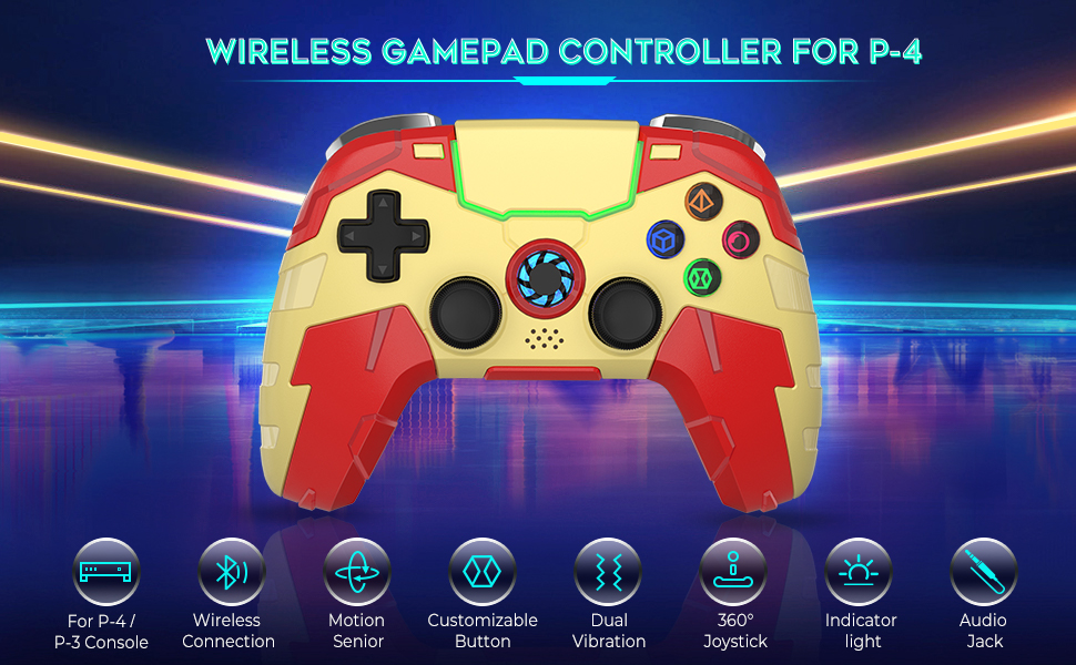 STOGA Wireless Controller for PS4,Mecha Series-Red - StogaGame