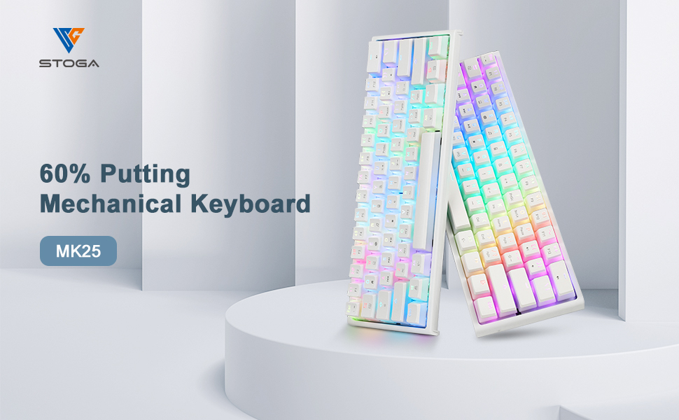 STOGA MK25 Mechanical Gaming pudding keycaps Keyboard